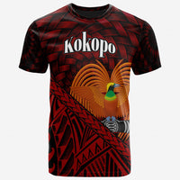 Papua New Guinea T Shirt Kokopo Polynesian Patterns With Bamboo Unisex Red - Polynesian Pride
