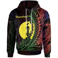 New Caledonia Hoodie Pouembout Wings Style Flag Color Unisex Black - Polynesian Pride
