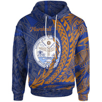 Marshall Islands Hoodie Wings Style Unisex Blue - Polynesian Pride