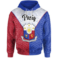 Pilipinas Hoodie Pasig Seal of Pilipinas Style Unisex Blue - Red - Polynesian Pride