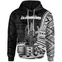 New Caledonia Islands Hoodie Le Mont Dore Seal of New Caledonia Polynesian Patterns Unisex Black - Polynesian Pride