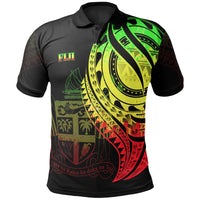 Fiji Polo Shirt Reggae Color Polynesian Patterns Best Fiji Ever - Polynesian Pride