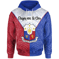 Pilipinas Hoodie Cagayan de Oro Seal of Pilipinas Style Unisex Blue - Red - Polynesian Pride