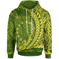 Cook Islands Hoodie Moto Kavata Wings Style Unisex Green - Polynesian Pride