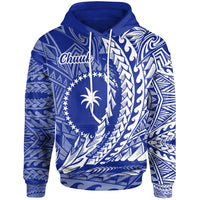 Chuuk State Hoodie Wings Style Flag Color Unisex Blue - Polynesian Pride