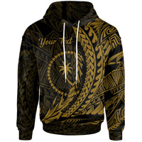 Chuuk State Hoodie Gold Custom Wings Style Unisex Black - Polynesian Pride