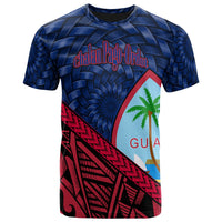 Guam T Shirt Chalan Pago Ordot Tapa Patterns With Bamboo Unisex Blue - Polynesian Pride