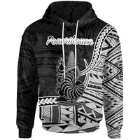 New Caledonia Islands Hoodie Ponerihouen Seal of New Caledonia Polynesian Patterns Unisex Black - Polynesian Pride