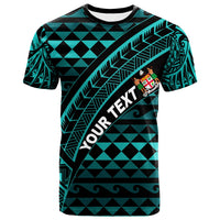 Fiji Custom T Shirt Blue Tribal Seamless Special Pattern Unisex Blue - Polynesian Pride