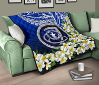 Northern Mariana Islands Premium Quilt - Polynesian Plumeria Pattern - Polynesian Pride