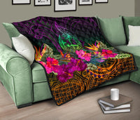 Guam Polynesian Premium Quilt - Summer Hibiscus - Polynesian Pride