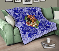 Hawaii Polynesian Premium Quilt - Hawaiian Dancing Girl Blue - Polynesian Pride