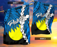 Palau Polynesian Flag - Tribal Wave Tattoo Blue Flag Blue - Polynesian Pride