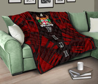 Fiji Premium Quilt - Fiji Coat Of Arms Polynesian Red Tattoo - Polynesian Pride