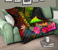 Tokelau Polynesian Personalised Premium quilt - Hibiscus and Banana Leaves - Polynesian Pride