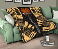 Papua New Guinea Premium Quilt - Papua New Guinea Coat Of Arsms Polynesian Gold Tattoo - Polynesian Pride