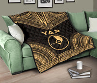 Yap Premium Quilt - Yap Flag Polynesian Chief Gold Version - Polynesian Pride