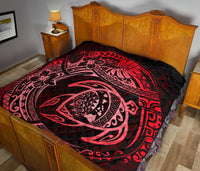 Hawaiian Turtle Polynesian Red Premium Quilt - Polynesian Pride