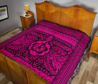 Hawaii Polyensian Turtle Premium Quilt Pink - Polynesian Pride