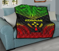Kosrae Premium Quilt - Kosrae Flag Polynesian Chief Reggae Version - Polynesian Pride