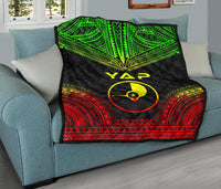 Yap Premium Quilt - Yap Flag Polynesian Chief Reggae Version - Polynesian Pride
