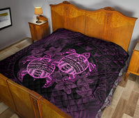 Hawaii Premium Quilt - Turtle Strong Pattern Hibiscus Plumeria Pink AH - Polynesian Pride