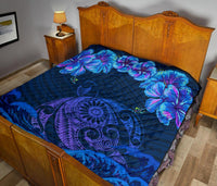 Hawaiian Turtle Hibiscus Polynesian - Premium Quilt - Lucy Style - Polynesian Pride