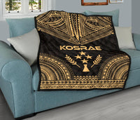 Kosrae Premium Quilt - Kosrae Flag Polynesian Chief Gold Version - Polynesian Pride