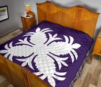 Hawaiian Premium Quilt Royal Pattern - Purple - A2 Style - Polynesian Pride