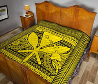 Hawaii Polynesian Kanaka Maoli Premium Quilt Yellow - Polynesian Pride