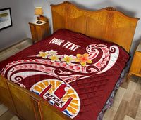 Tahiti Personalised Premium Quilt - Tahiti Seal Polynesian Patterns Plumeria - Polynesian Pride