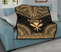 Hawaii Premium Quilt - Kanaka Maoli Polynesian Chief Gold Version - Polynesian Pride