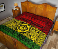 Hawaii Polyensian Kanaka Flag Turtle Premium Quilt - Polynesian Pride