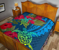 Hawaii Turtle Hibiscus Polynesian Premium Quilt - Bana Style - Polynesian Pride