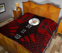 Niue Premium Quilt - Niue Seal Polynesian Red Tattoo - Polynesian Pride