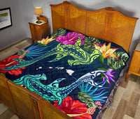 Hawaii Shark Tropical Color Premium Quilt - Polynesian Pride
