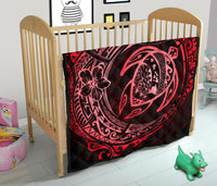 Hawaiian Turtle Polynesian Red Premium Quilt - Polynesian Pride