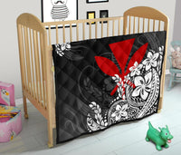 Hawaii Premium Quilt - Red Kanaka Maoli & White Hibiscus Style - Polynesian Pride