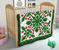 Hawaiian Fresh Fruit Tropical Pattern Premium Quilt - Green - Argu Style - AH - Polynesian Pride