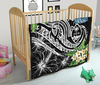 Guam Polynesian Premium Quilt - Summer Plumeria (Black) - Polynesian Pride