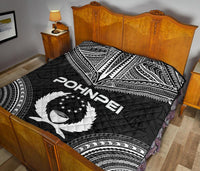Pohnpei Premium Quilt - Pohnpie Flag Polynesian Chief Black Version - Polynesian Pride