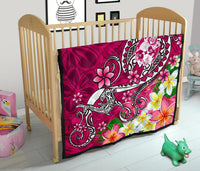 Tonga Custom Personalised Premium Quilt - Turtle Plumeria (Pink) - Polynesian Pride