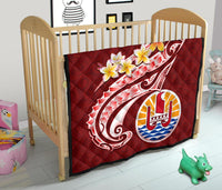 Tahiti Premium Quilt - Tahiti Seal Polynesian Patterns Plumeria - Polynesian Pride