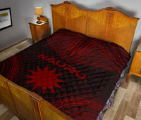 Nauru Premium Quilt - Nauru Flag Polynesian Chief Red Version - Polynesian Pride