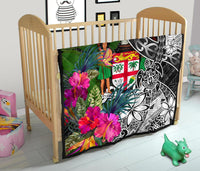 Fiji Premium Quilt - Turtle Plumeria Banana Leaf Crest - Polynesian Pride