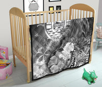 Tahiti Custom Personalised Premium Quilt - Humpback Whale with Tropical Flowers (White) - Polynesian Pride