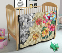 Hawaii Polynesian Flowers Swimming Turtles Premium Quilt - Polynesian Pride