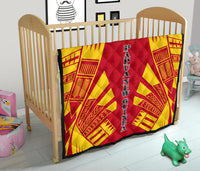 Papua New Guinea Premium Quilt - Papua New Guinea Coat Of Arsms Polynesian Yellow Tattoo - Polynesian Pride