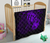Hawaii Hibiscus Premium Quilt - Harold Turtle - Purple - Polynesian Pride