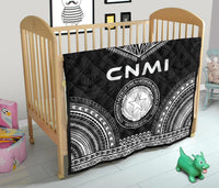 Northern Mariana Islands Premium Quilt - CNMI Seal Polynesian Chief Black Version - Polynesian Pride